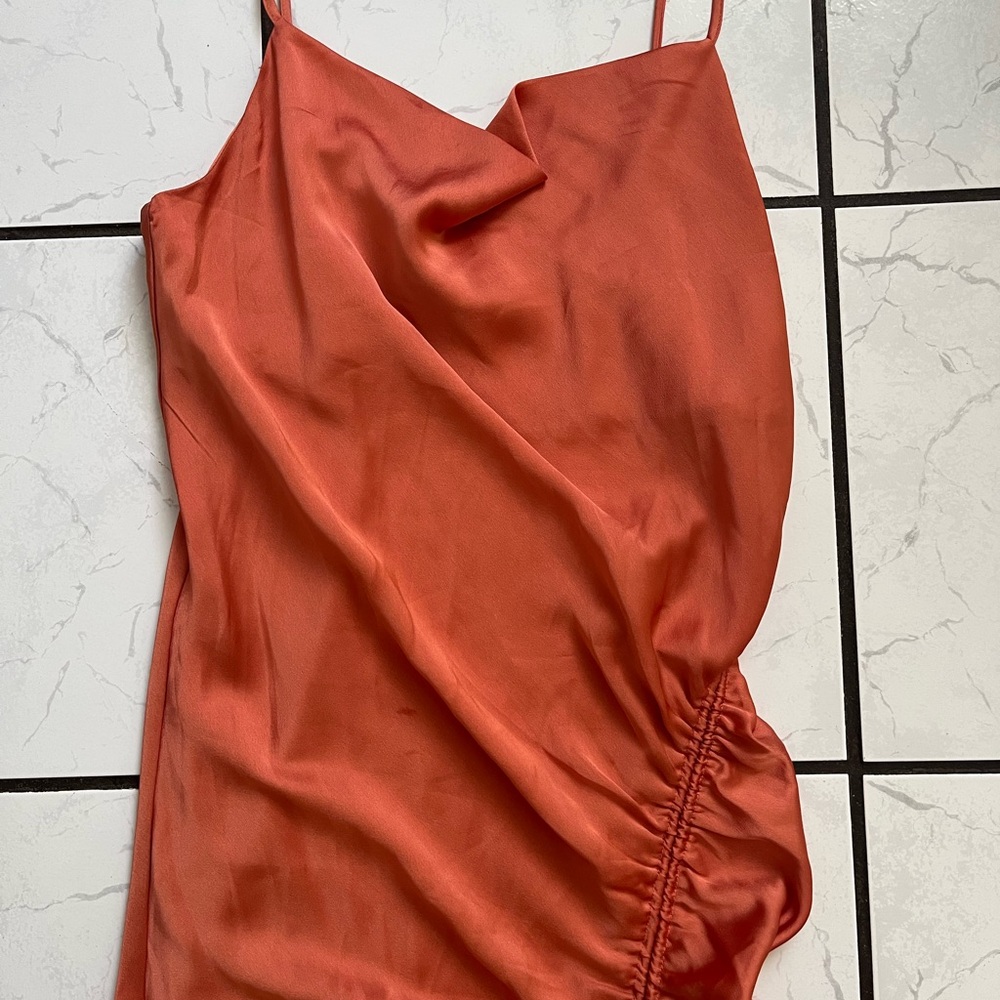 Forever 21 orange satin dress - Picture 3 of 7